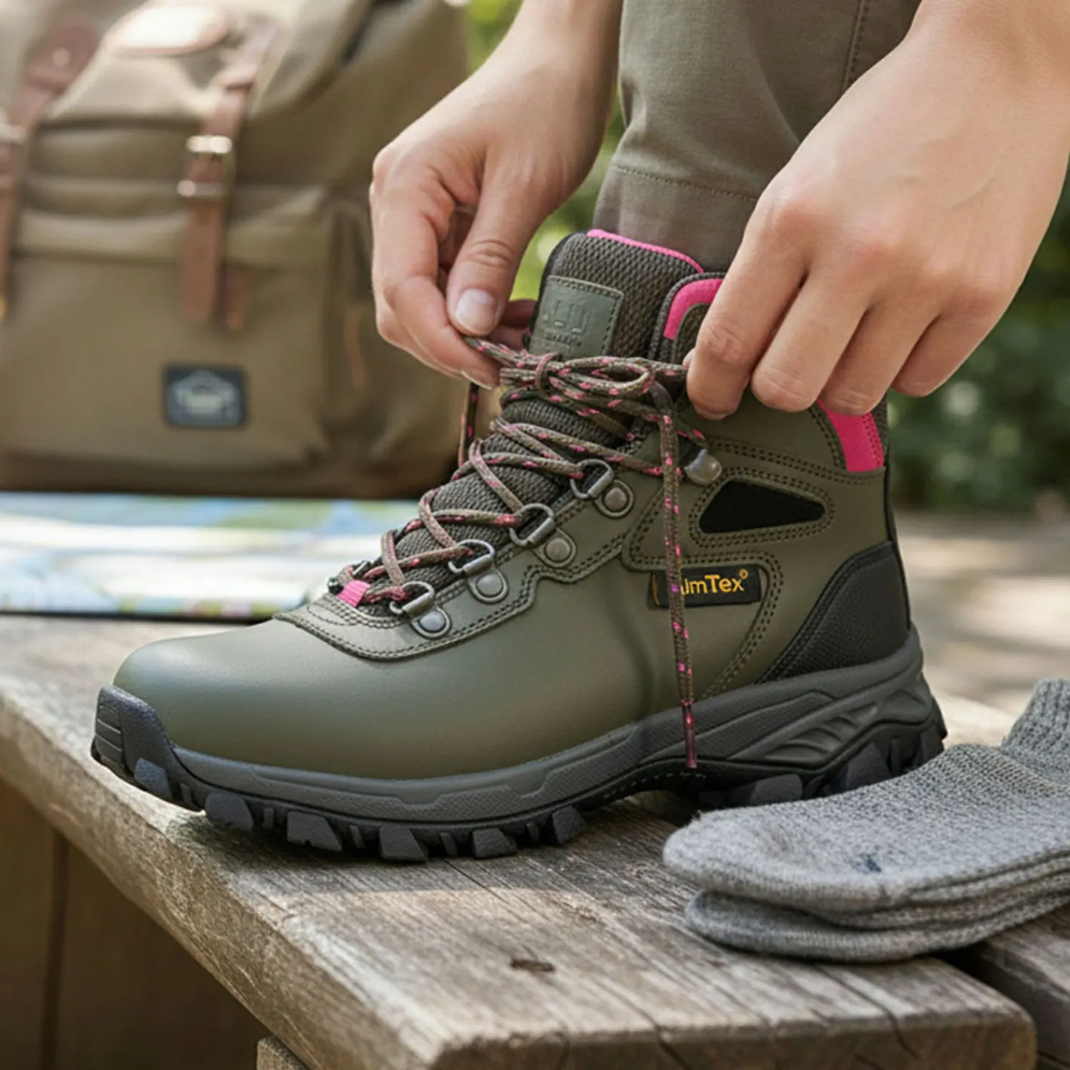 Almwalker Outdoorboots Alba ATX Damen (Oliv/Pink)<Damen Damen Angelschuhe|Damen Angelschuhe