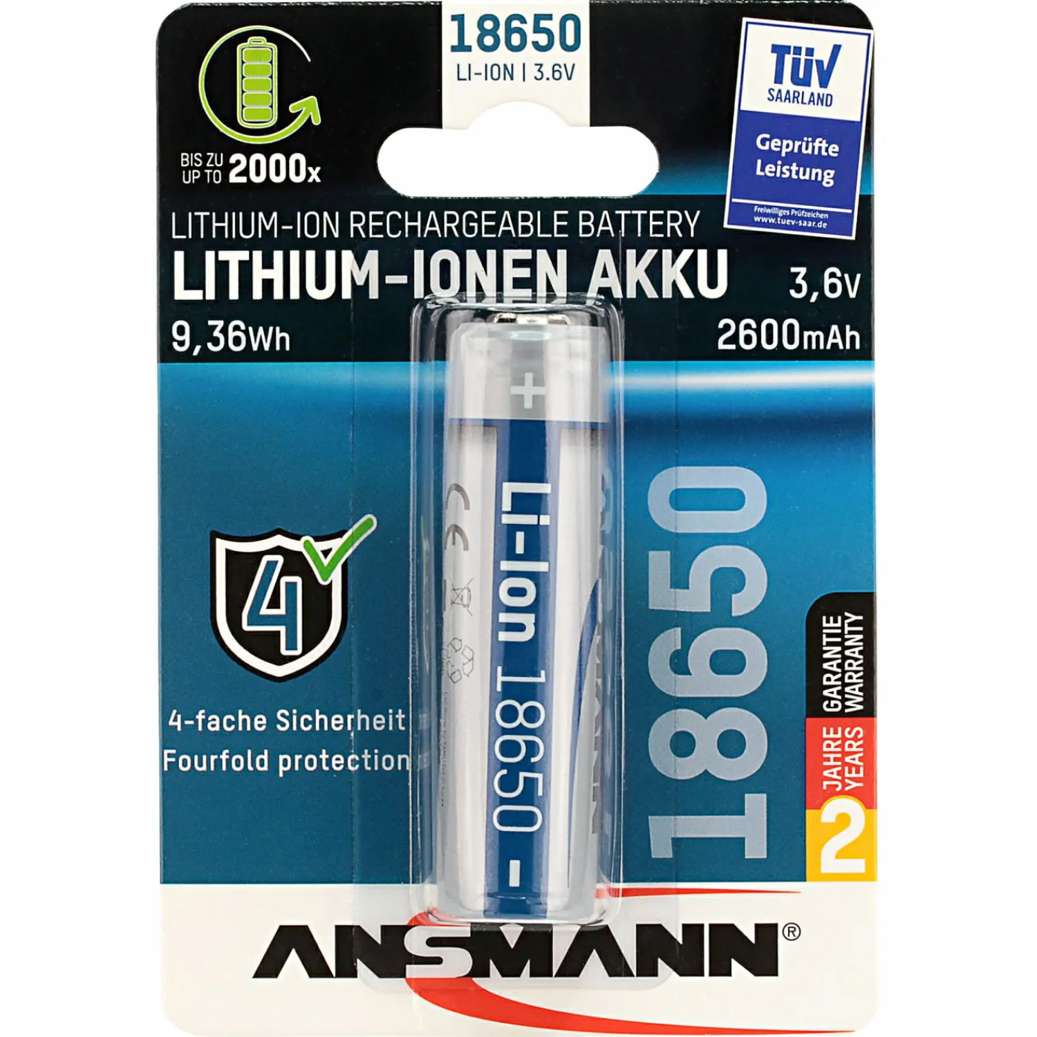 Ansmann Li-Ion-Akku (18650)< Batterien & Akkus