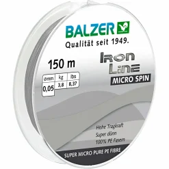 Balzer Angelschnur Iron Line Micro Spin (grau, 150 m)< Geflochtene Schnüre