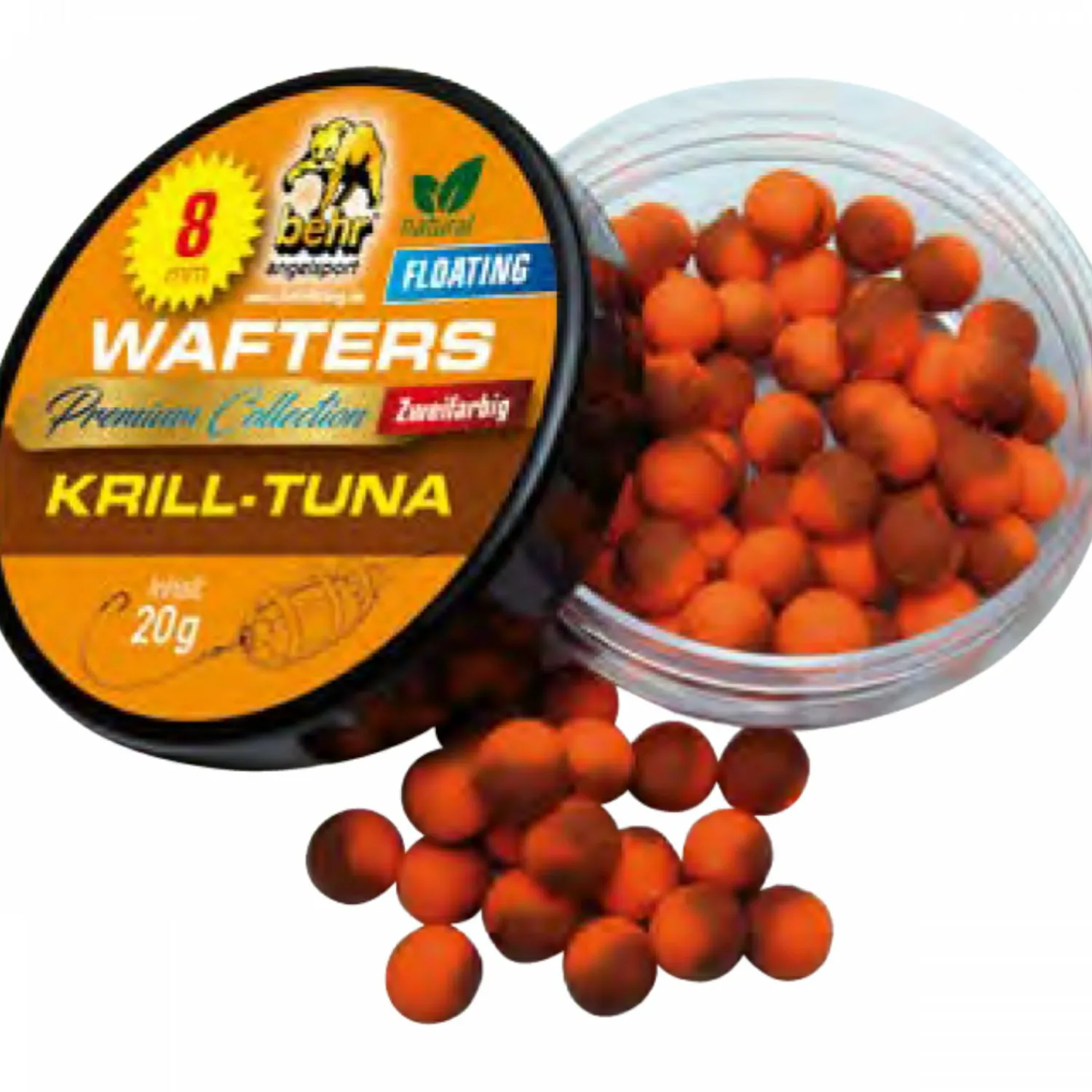 Behr Bi-Color Floating Wafters Premium Collection (Krill-Tuna)< Karpfenfutter·Boilies & Popup Boilies|Karpfenfutter