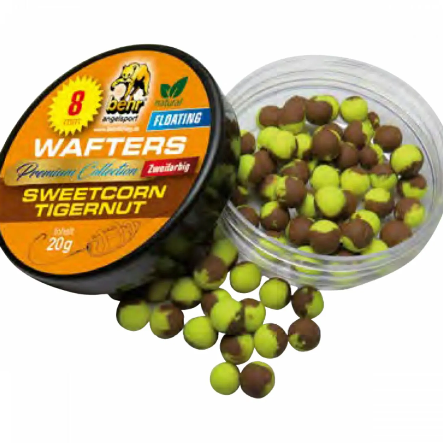 Best Bi-Color Floating Wafters Premium Collection (Sweetcorn-Tigernut) Karpfenfutter·Boilies & Popup Boilies|Karpfenfutter