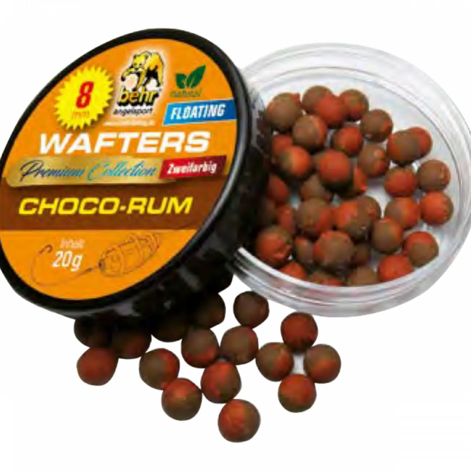 Behr Bi-Color Floating Wafters Premium Collection (Choco-Rum)< Karpfenfutter·Boilies & Popup Boilies|Karpfenfutter