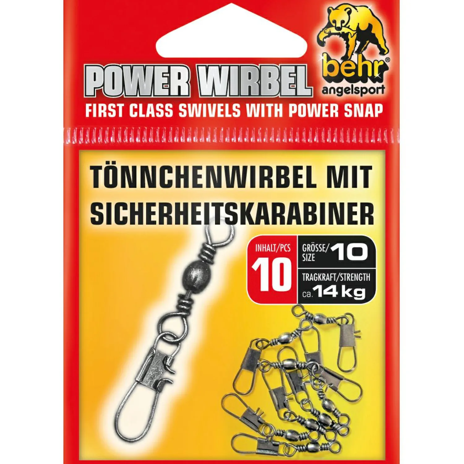Outlet Tönnchenwirbel mit Sicherheitskarabiner Angelwirbel & Snaps