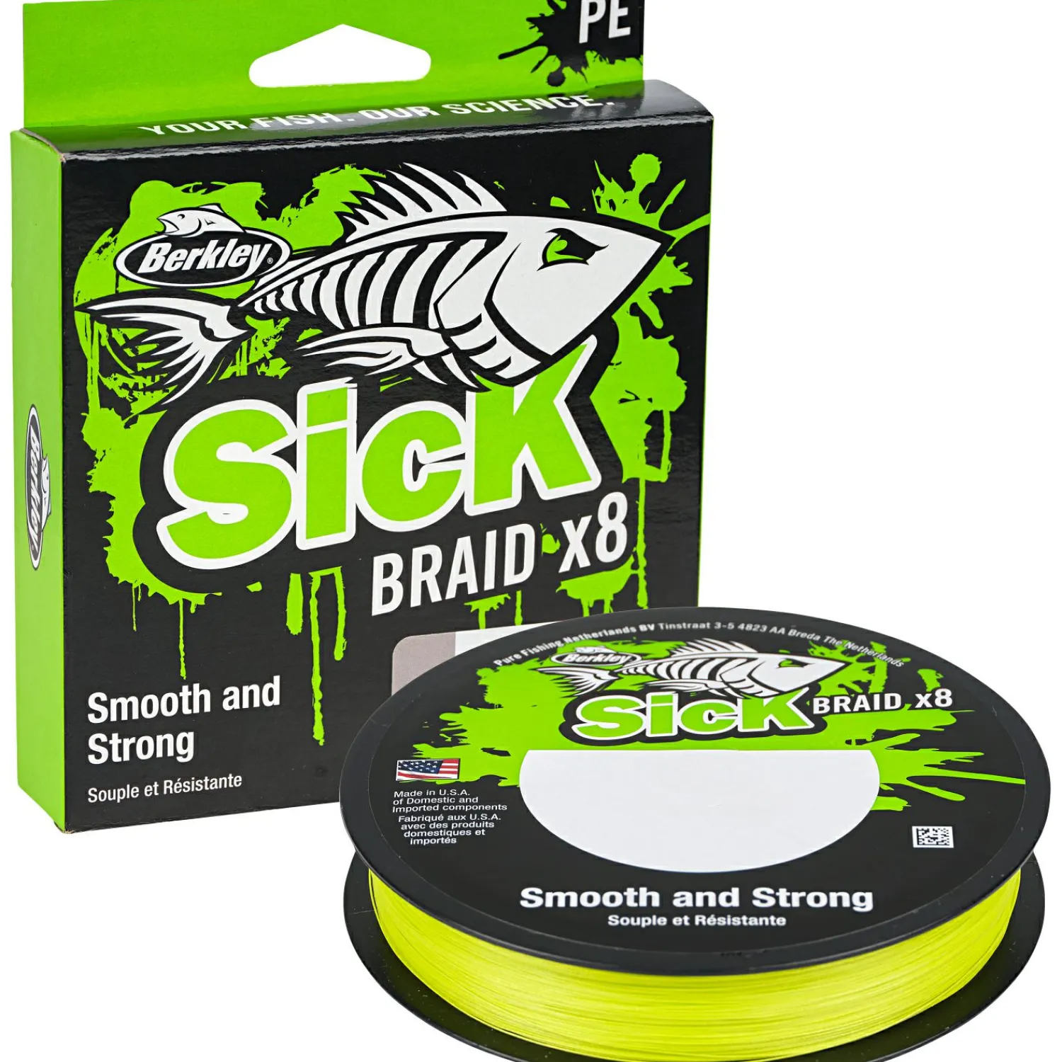 Discount Angelschnur Sick Braid (300m, Hi-Viz Yellow) Geflochtene Schnüre