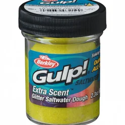 Gulp!® Saltwater Dough (Sunshine Yellow Silver Glitter) Forellenangeln-Zubehör|Forellenfutter & Forellenteige