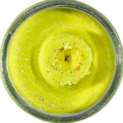 Berkley PowerBait® Natural Glitter Trout Bait (Garlic Sunshine Yellow Glitter)< Forellenangeln-Zubehör|Forellenfutter & Forellenteige