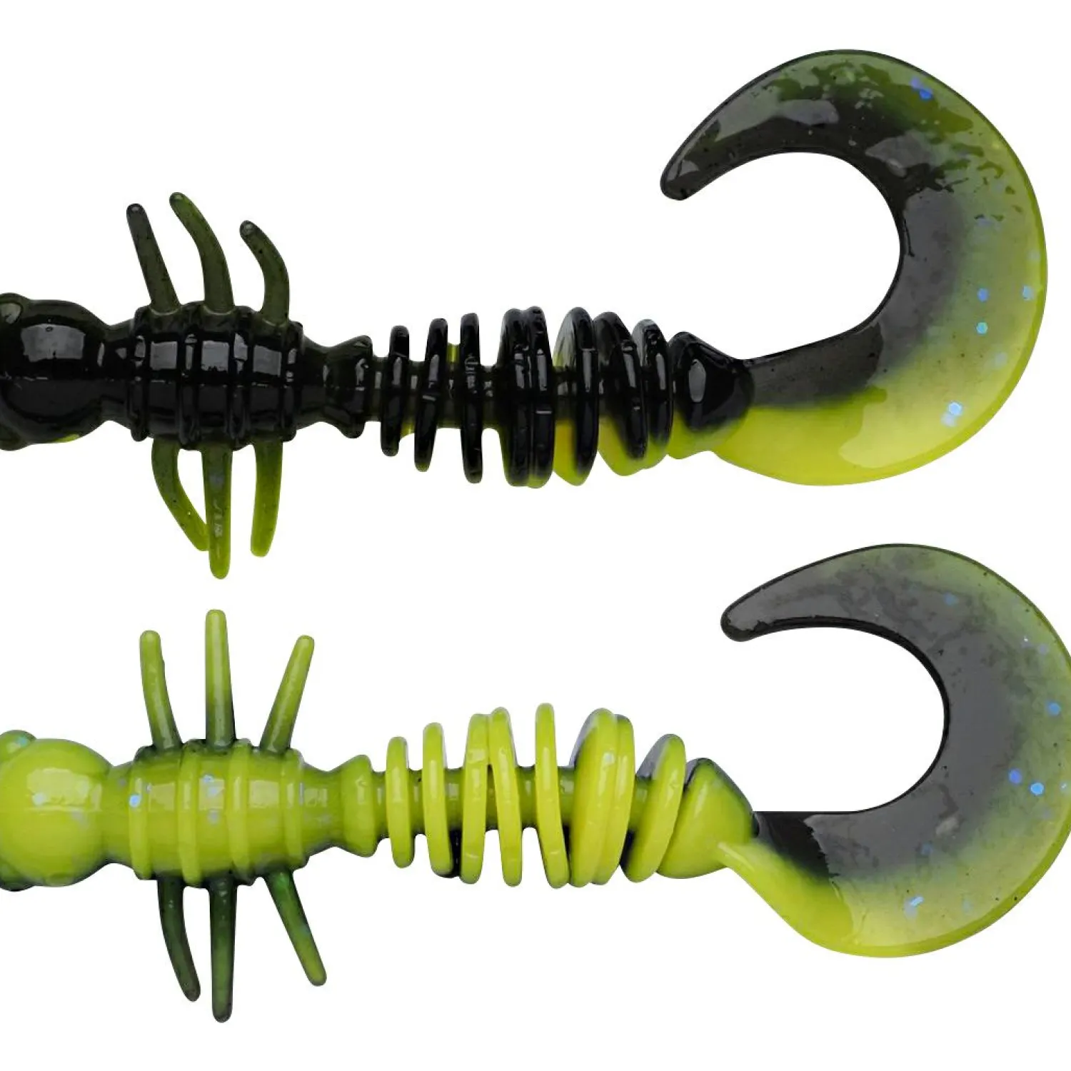 New PowerBait Power Curly (Black/Sunshine Yellow) Gummiköder ·Creature Baits