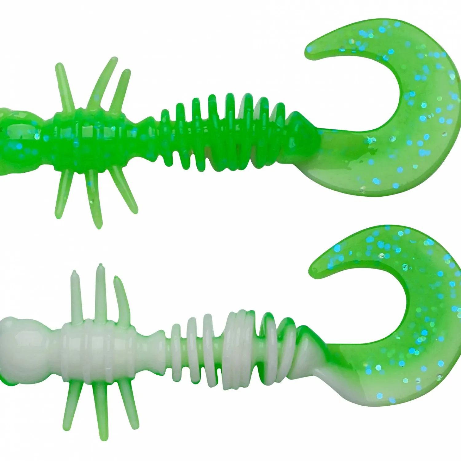 PowerBait Power Curly (Spring Green/White) Gummiköder ·Creature Baits
