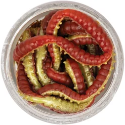 Berkley Softbait PowerBait Power Honey Worm (rot/gelb)< Gummiköder ·Gummimaden & Gummiwürmer|Raubfischangeln Kunstköder