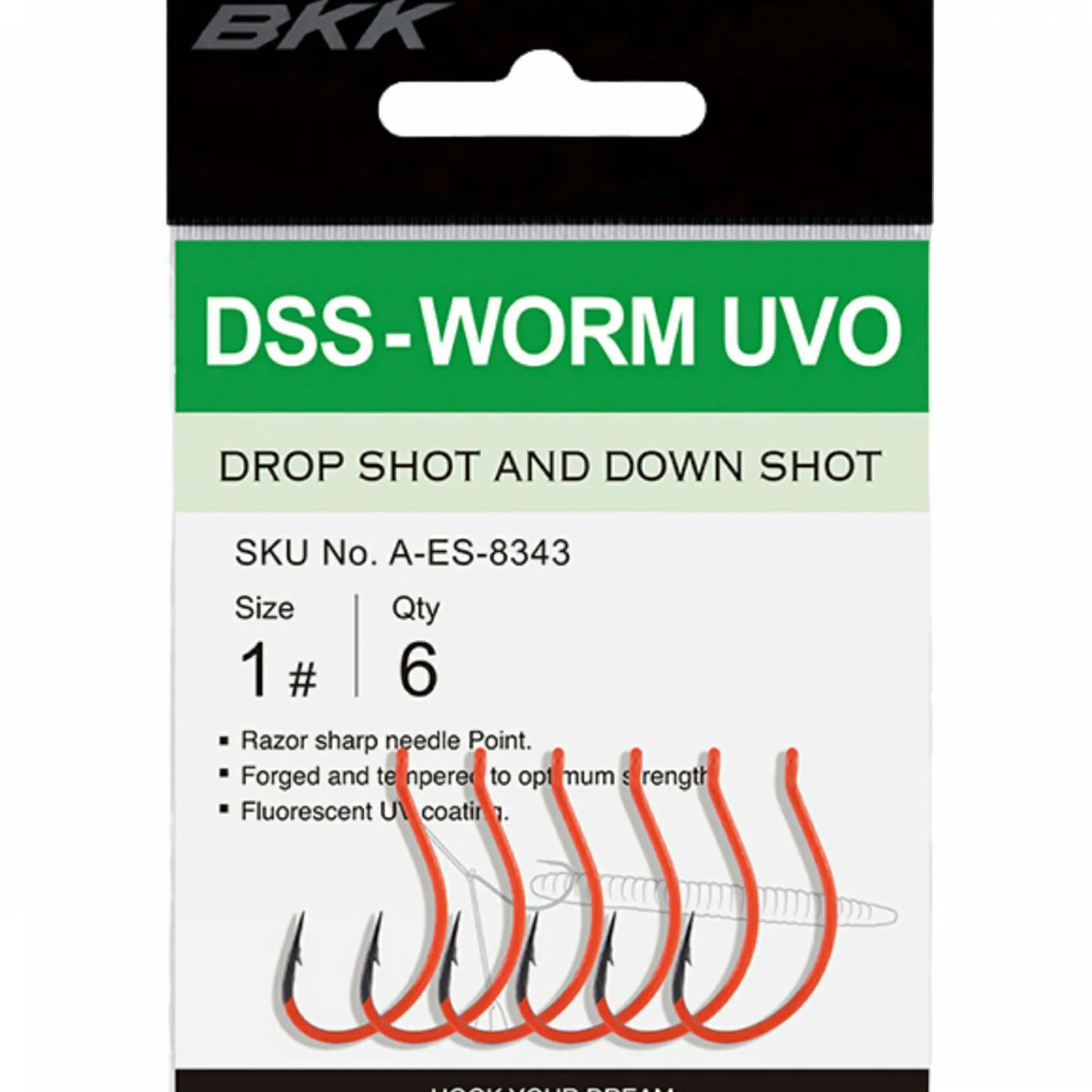 Outlet DSS-Worm UVO Drop Shot-Haken