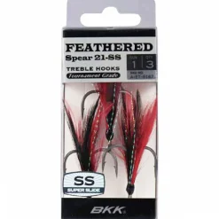 BKK Feathered Spear 21-SS, rot/schwarz< Kunstköder-Zubehör