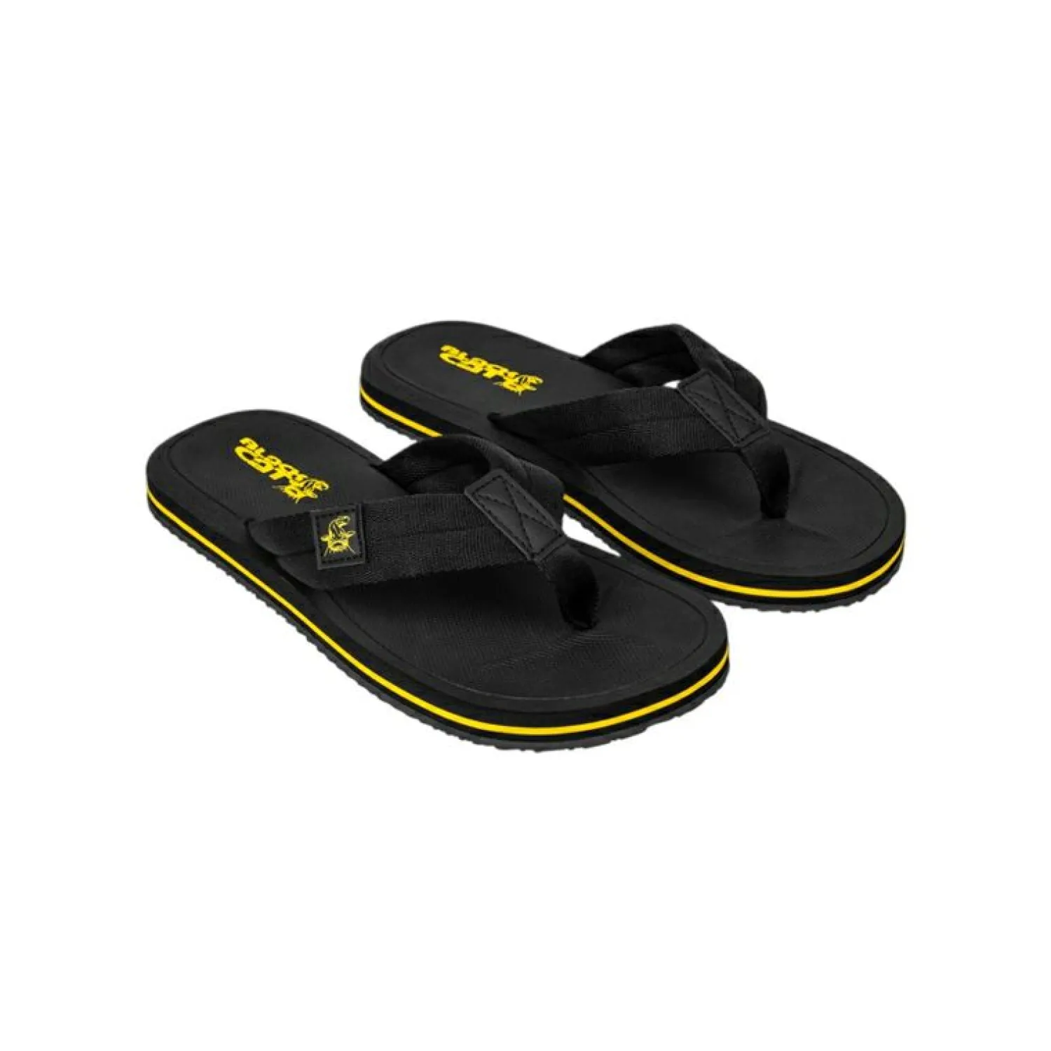 Black Cat Flip-Flops Slippers (Black/Yellow)< Outdoor- & Angel-Sandalen