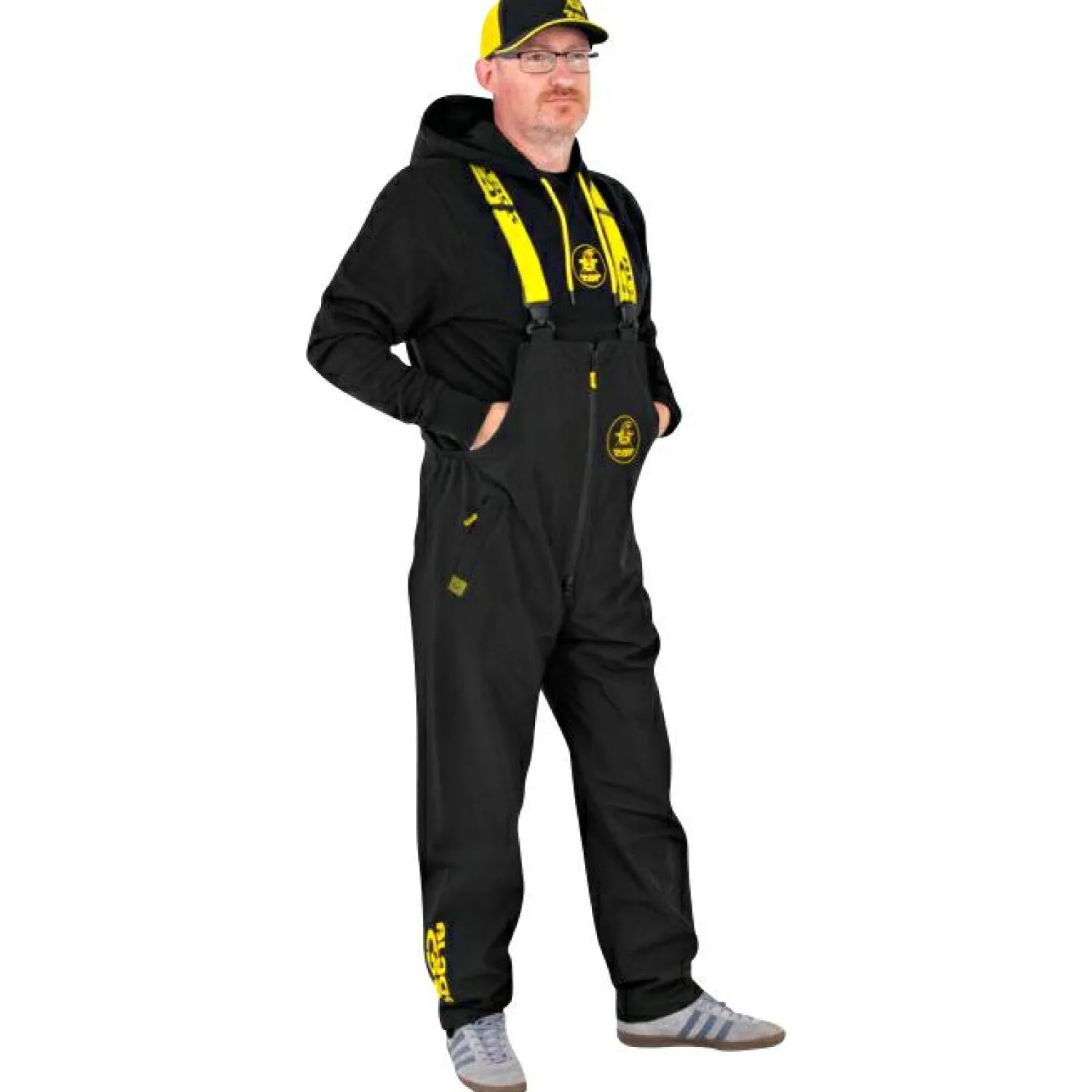Sale Waterproof Salopettes (Black/Yellow) Thermohosen & Regenhosen
