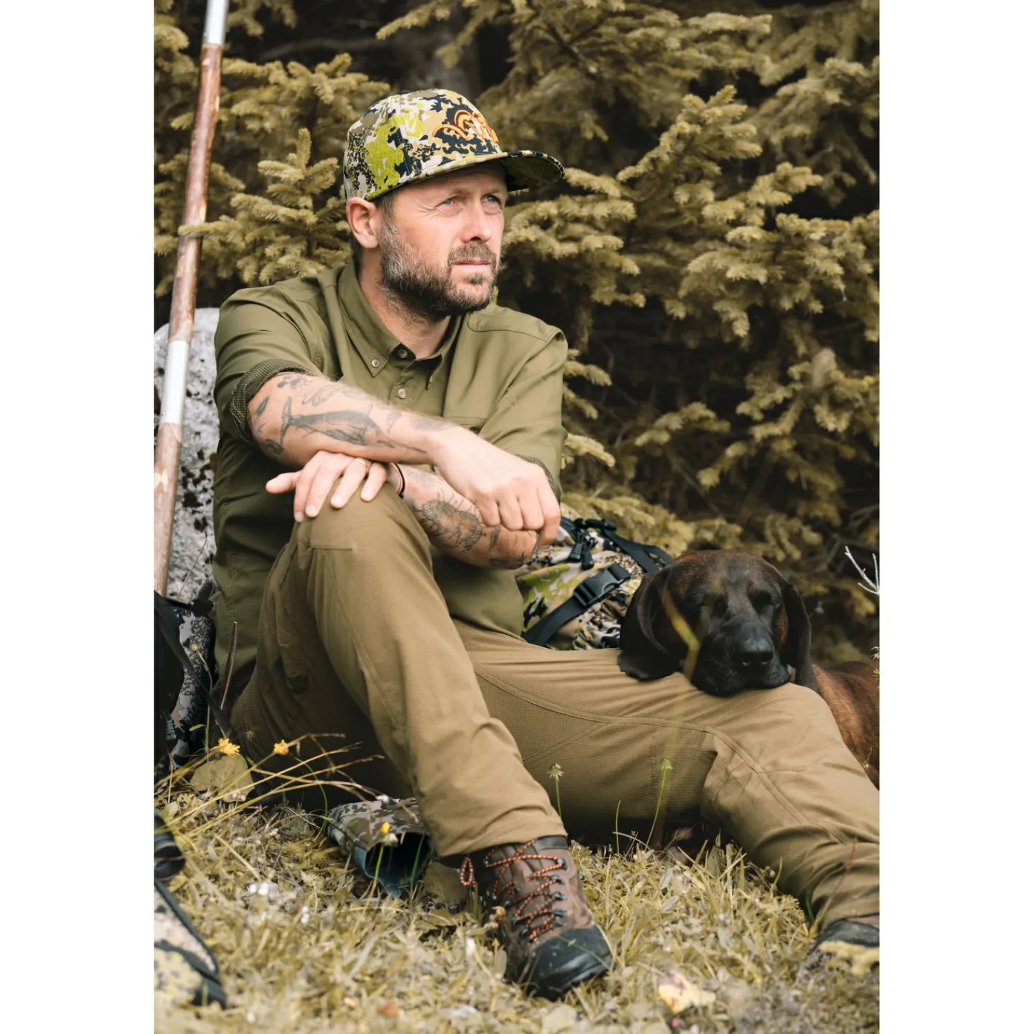 Online AirFlow Hose 23 Herren (Dunkel Oliv) Outdoor- & Angler-Cargohosen