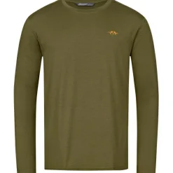 Clearance Base 160 Merino Longsleeve Herren (Dunkel Oliv) Angel-Poloshirts & Langarmshirts
