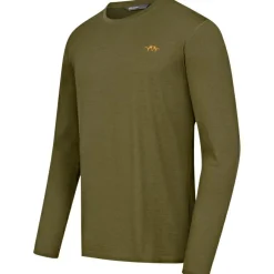 Clearance Base 160 Merino Longsleeve Herren (Dunkel Oliv) Angel-Poloshirts & Langarmshirts