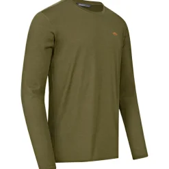 Clearance Base 160 Merino Longsleeve Herren (Dunkel Oliv) Angel-Poloshirts & Langarmshirts