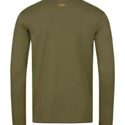 Clearance Base 160 Merino Longsleeve Herren (Dunkel Oliv) Angel-Poloshirts & Langarmshirts