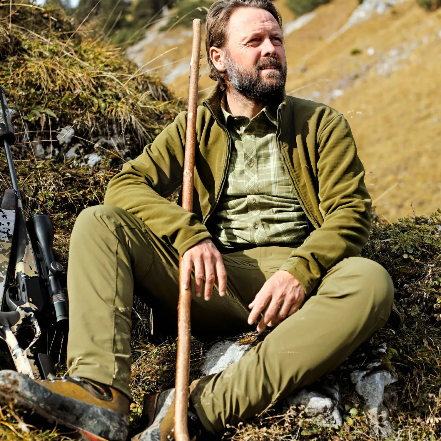 Blaser Flash Midlayer Jacke Herren (Dunkel Oliv)< Outdoor- & Angel-Jacken