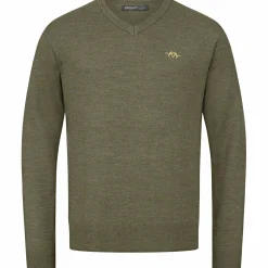Blaser V-Neck Merino Sweater Herren (Dunkel Oliv)< Angelpullover & -Strickjacken