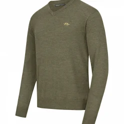 Blaser V-Neck Merino Sweater Herren (Dunkel Oliv)< Angelpullover & -Strickjacken