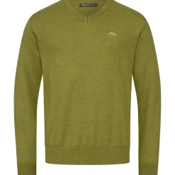 Discount V-Neck Merino Sweater Herren (Vivid Grün) Angelpullover & -Strickjacken