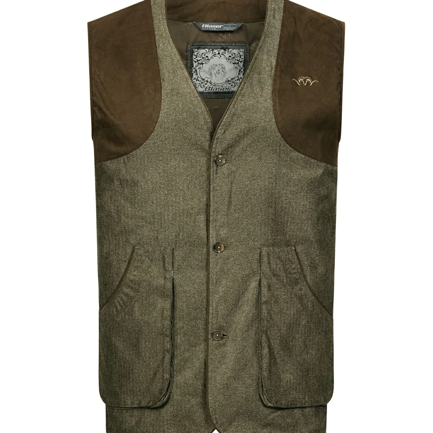 Clearance Wing Weste Vintage Herren (Olive Mélange/Schwarz) Outdoor- & Anglerwesten