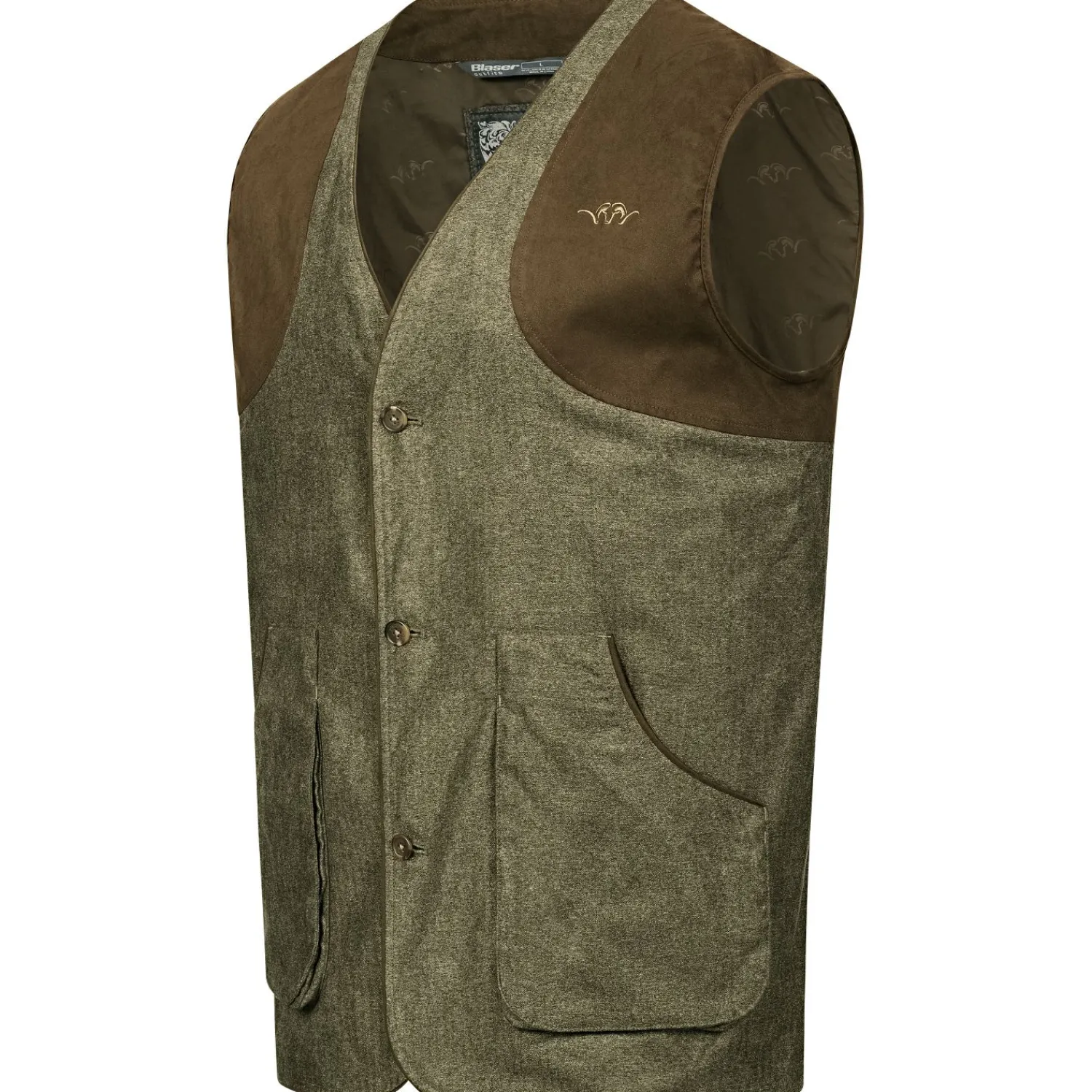 Clearance Wing Weste Vintage Herren (Olive Mélange/Schwarz) Outdoor- & Anglerwesten
