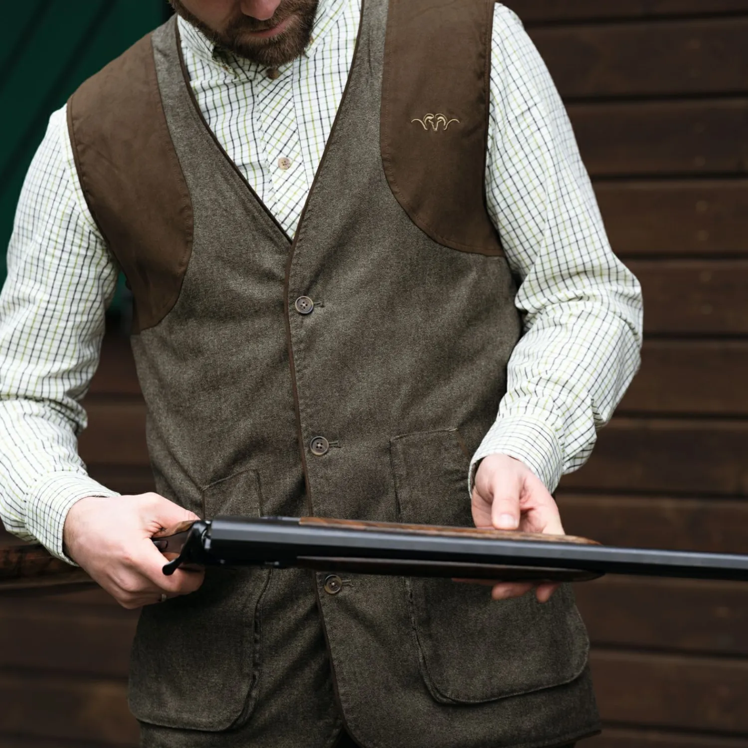 Clearance Wing Weste Vintage Herren (Olive Mélange/Schwarz) Outdoor- & Anglerwesten
