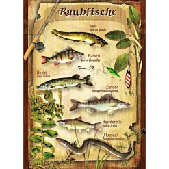 Blechschild (Raubfische)< Angel-Dekoration|Geschenkideen Für Angler