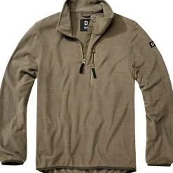 Brandit Fleece Troyer Herren (Olive)< Angelpullover & -Strickjacken