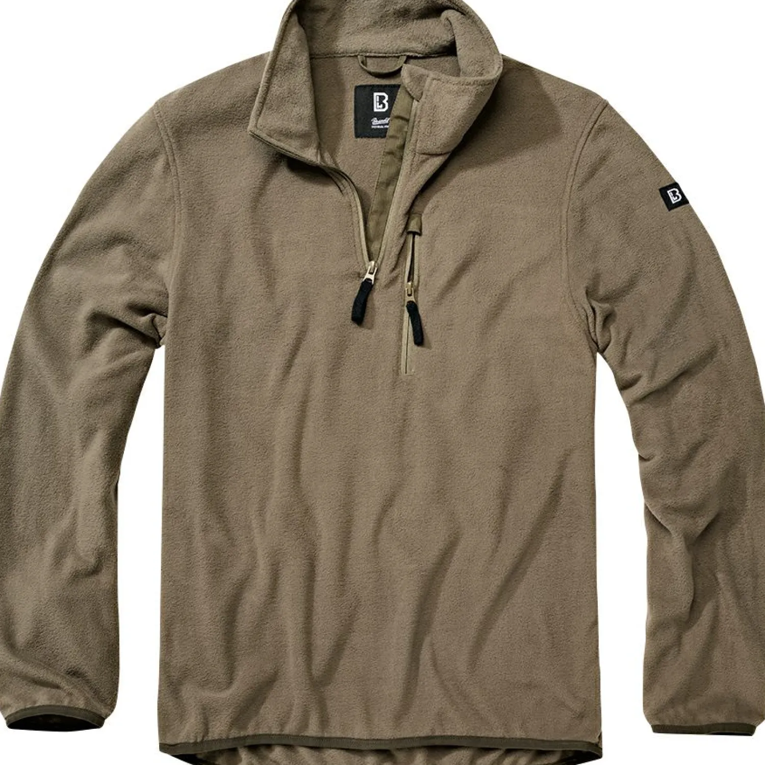 Brandit Fleece Troyer Herren (Olive)< Angelpullover & -Strickjacken