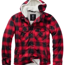 Hot Lumber Jacket Hooded Herren, mit Kapuze (Red/Black) Outdoor- & Angel-Jacken