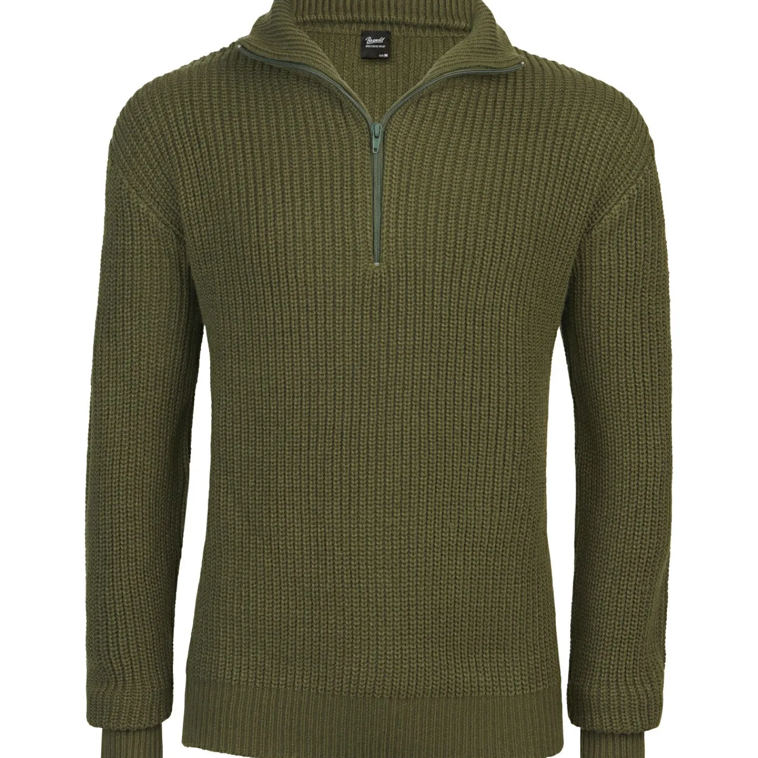 Clearance Marine Pullover Troyer Herren (Olive) Angelpullover & -Strickjacken