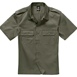 Brandit US Shirt Short Sleeve Herren (Olive)< Outdoor- & Angelhemden