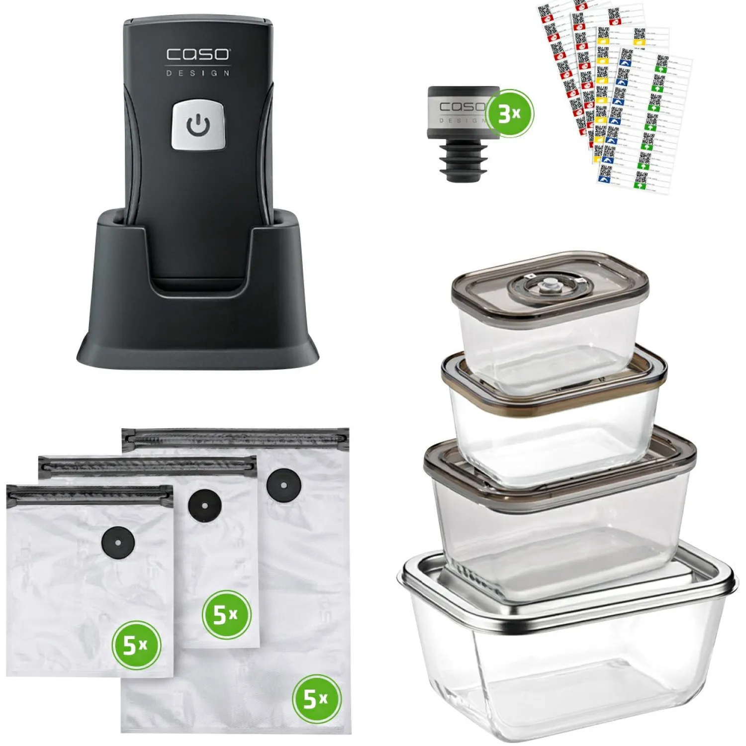 Caso Design Vacu OneTouch Pro Set< Vakuumiergeräte & Vakuumierzubehör