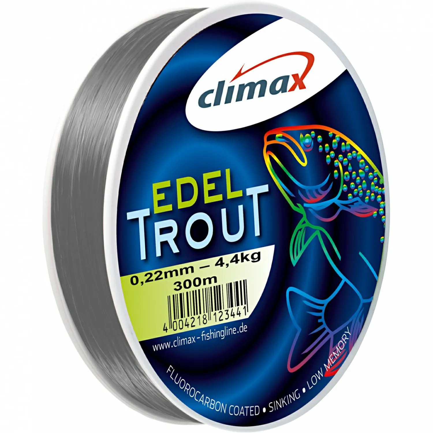 Climax Angelschnur Edel-Trout (silbergrau, 300 m)< Forellenschnüre|Forellenschnüre