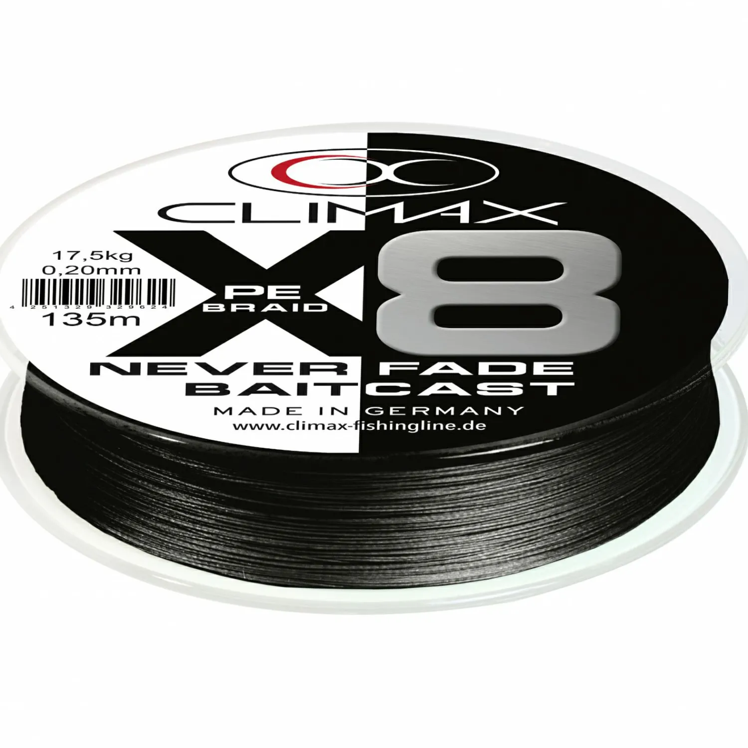 Climax PE X8 Neverfade Baidcast (schwarz)< Geflochtene Schnüre