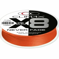 Climax PE X8 Neverfade (hi-vis orange)< Geflochtene Schnüre