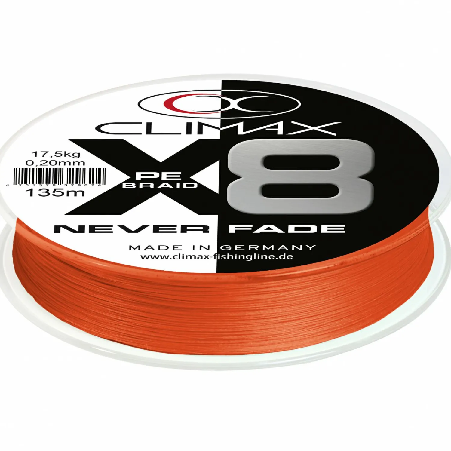 Climax PE X8 Neverfade (hi-vis orange)< Geflochtene Schnüre