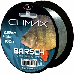 Climax Zielfischschnur Barsch (grau,grün, 400 m)< Raubfischschnüre|Monofile Schnüre