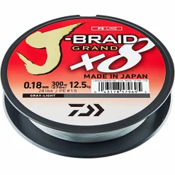 Daiwa Angelschnur J-Braid Grand X8 (hellgrau, 135 m)< Geflochtene Schnüre