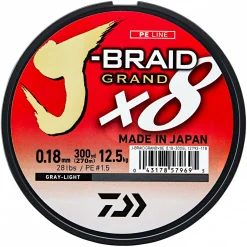 Daiwa Angelschnur J-Braid Grand X8 (hellgrau, 135 m)< Geflochtene Schnüre