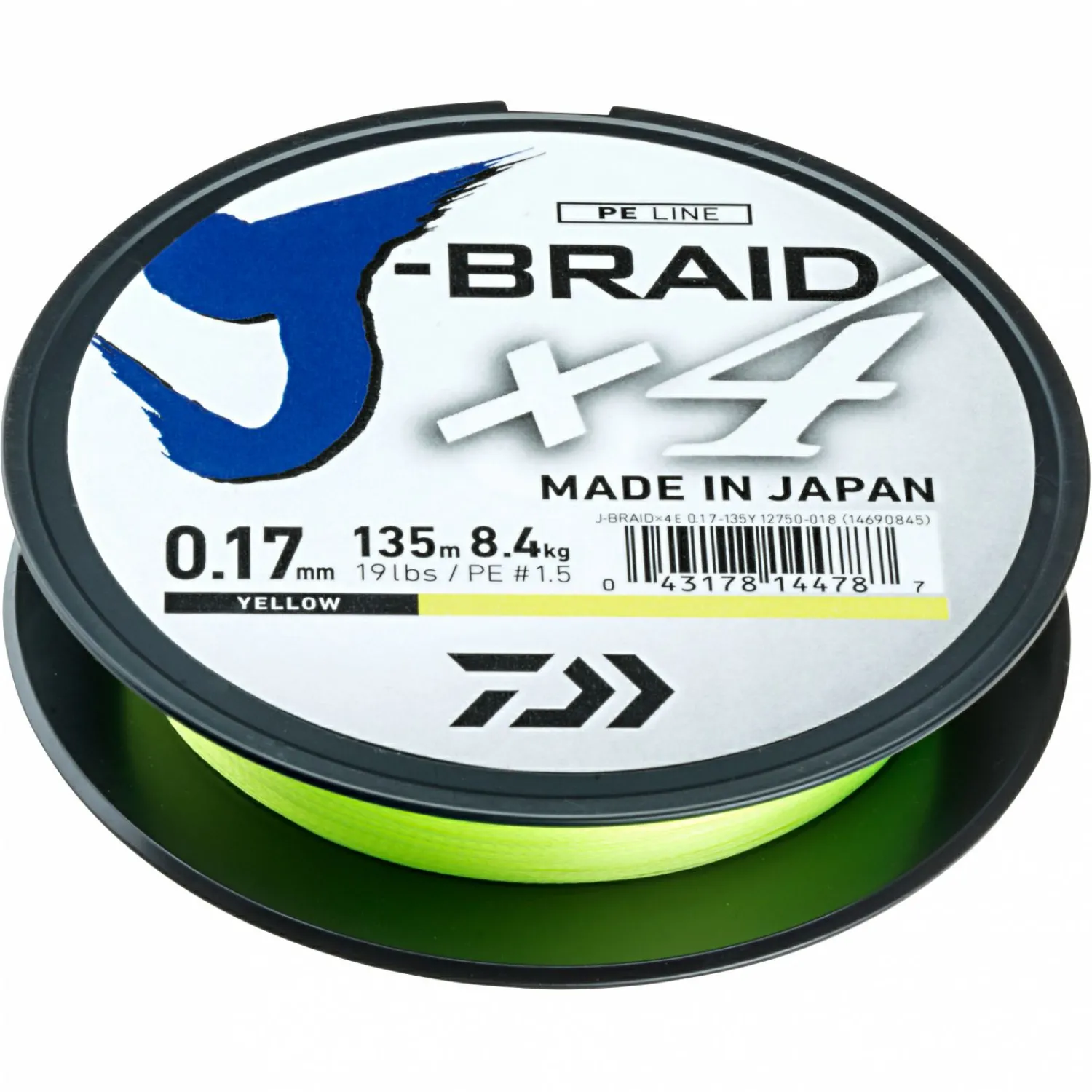Daiwa Angelschnur J-Braid X4 (gelb)< Raubfischschnüre|Raubfischschnüre