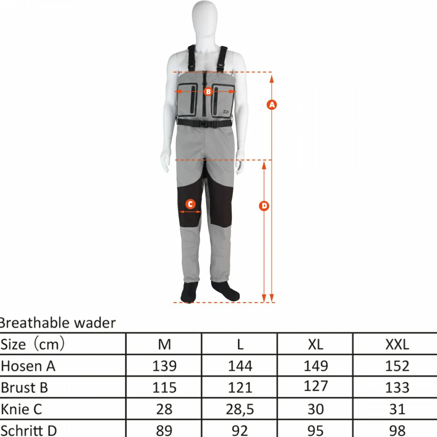 Hot D-Vec Breathable Zipped Waders Wathosen