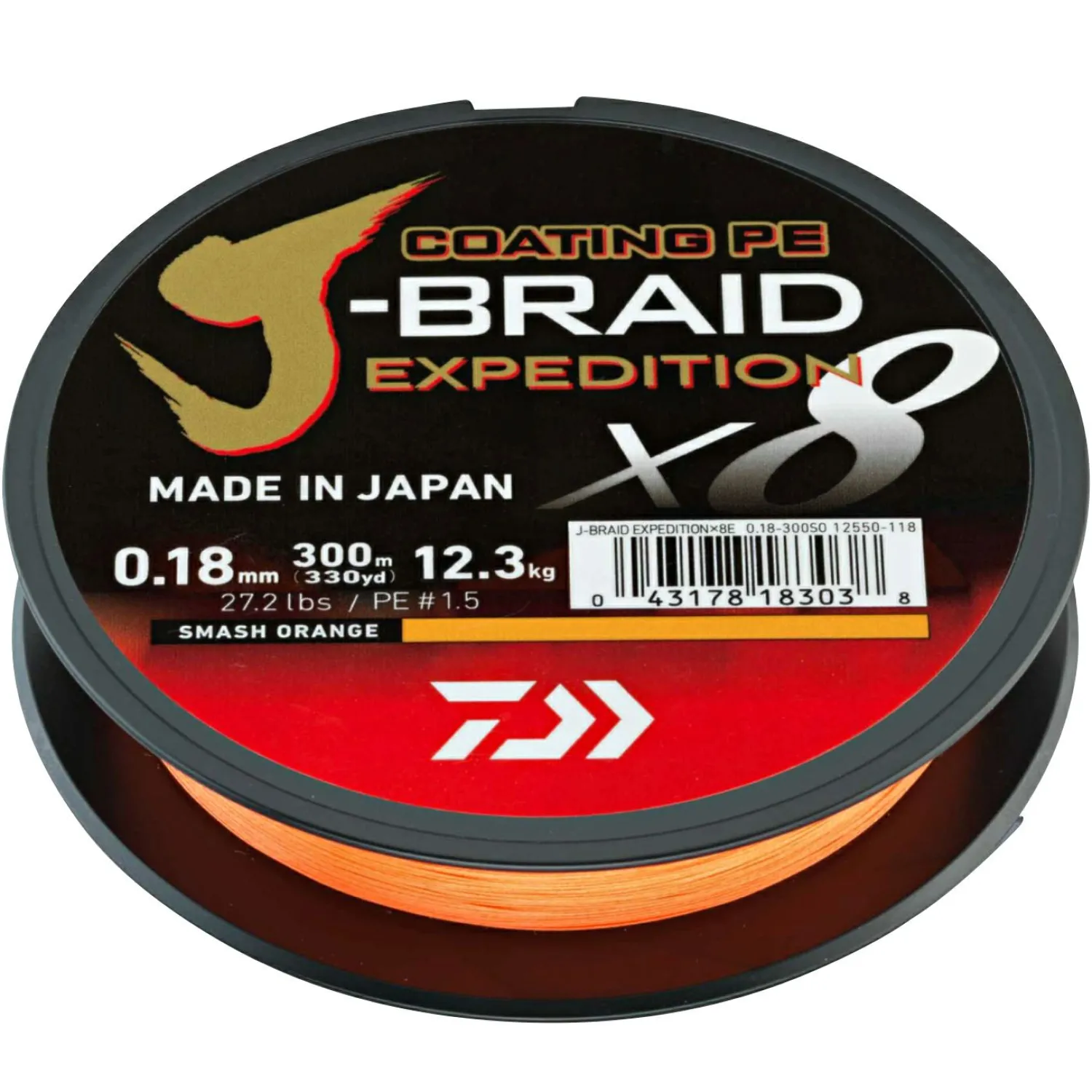 Daiwa J-Braid Expedition, smash orange - 150 m< Geflochtene Schnüre