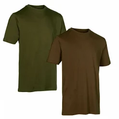 Deerhunter 2er-Pack T-Shirts Herren (Green/Brown Leaf)< Angelshirts & Angel-Oberteile
