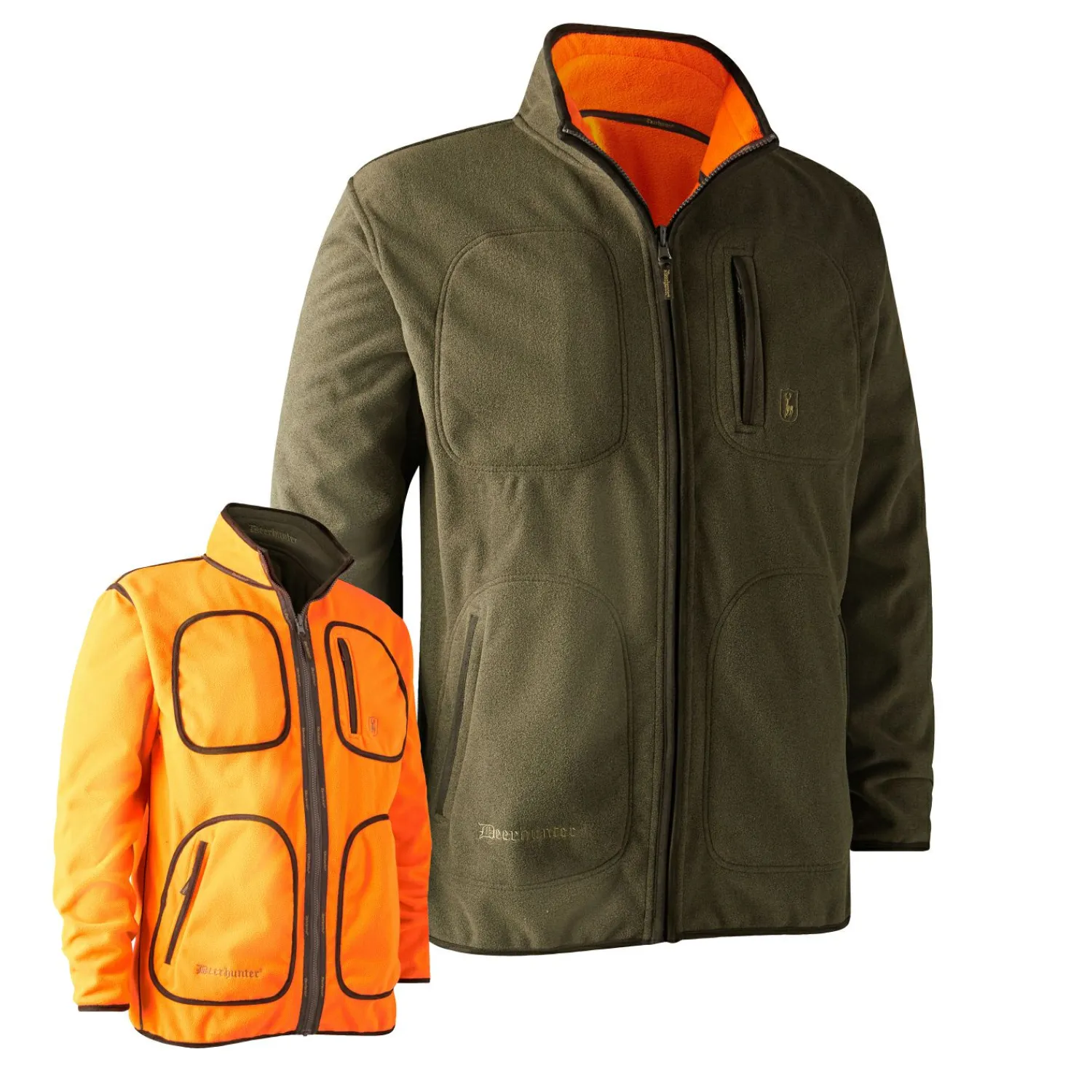 Deerhunter Gamekeeper Bonded Fleecejacke Herren, wendbar (Orange)< Outdoor- & Angel-Jacken