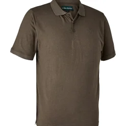 Deerhunter Gunnar Polo Hemd Herren (Brown Leaf Melange)< Angel-Poloshirts & Langarmshirts