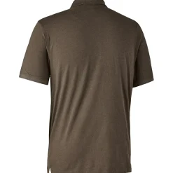 Deerhunter Gunnar Polo Hemd Herren (Brown Leaf Melange)< Angel-Poloshirts & Langarmshirts